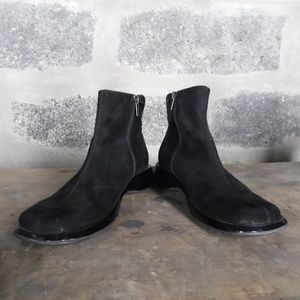 TREMP sz 6/36 black suede boots low ankle Italy